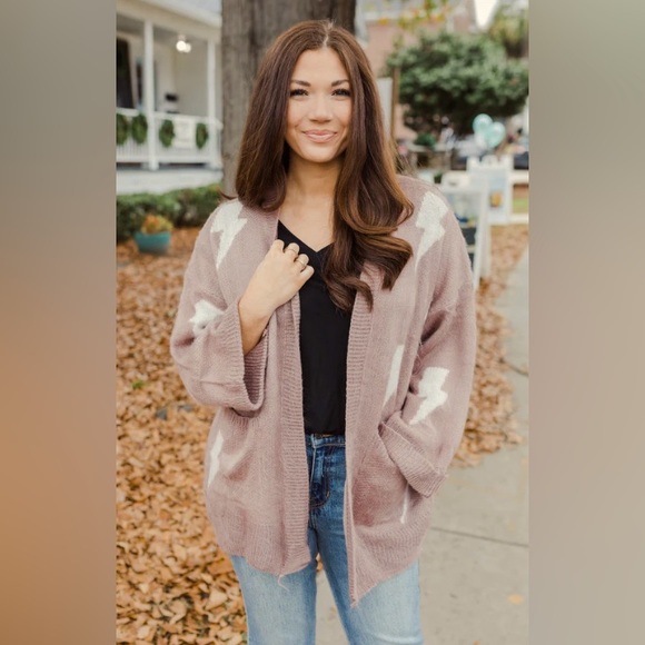 She + Sky Sweaters - SHE + SKY NWT Thunder Rolls Oversized Cardigan